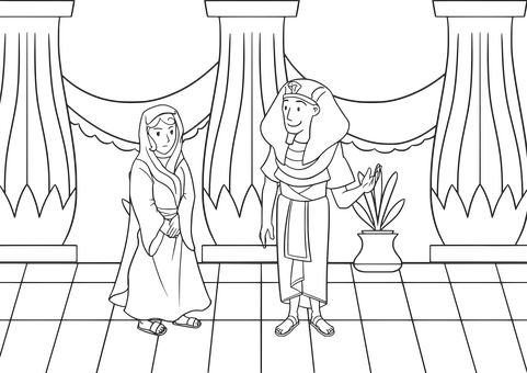 Biblical Scene Annunciation Line Art PNG Image