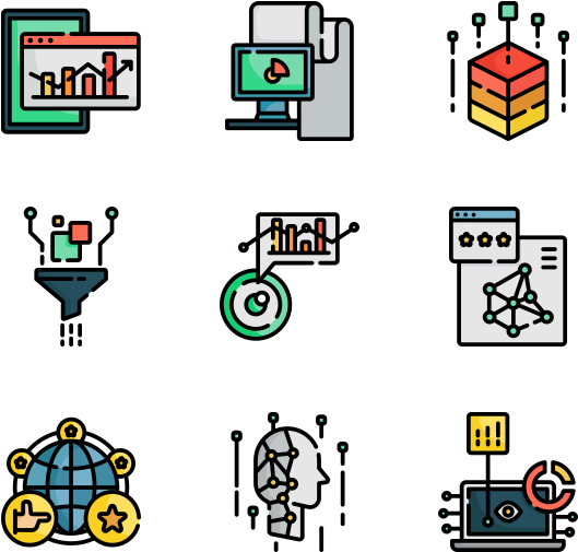 Big Data Concepts Icons Set PNG Image