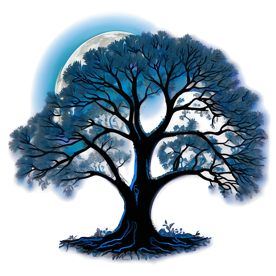 Big Tree In Moonlight Png 71 PNG Image