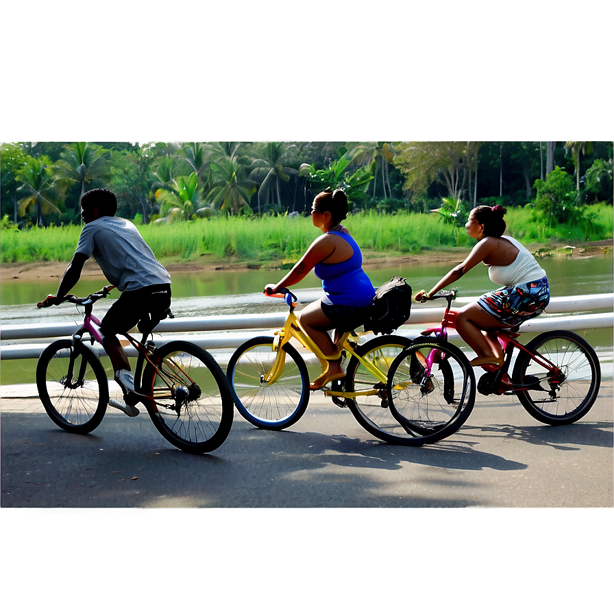 Biking Along Riverbanks Png Suu91 PNG Image