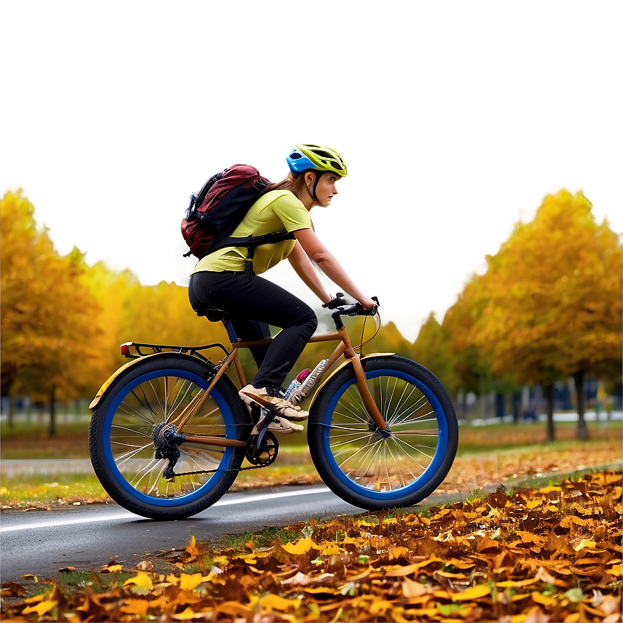 Biking In Autumn Leaves Png 06282024 PNG Image