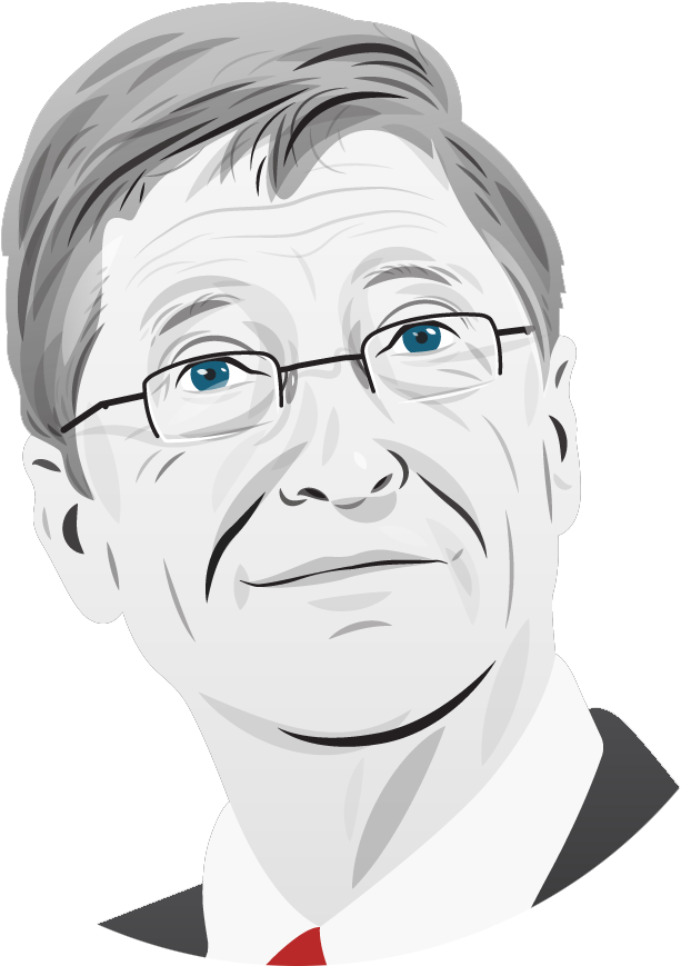 Bill Gates Vector Portrait PNG Image