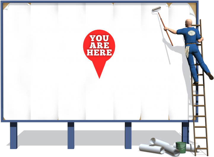 Billboard Painting Worker PNG Image