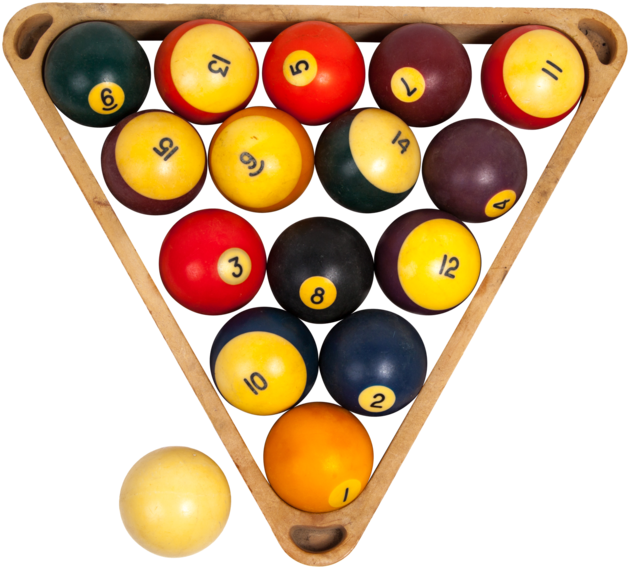 Billiard_ Balls_ Racked_in_ Triangle PNG Image