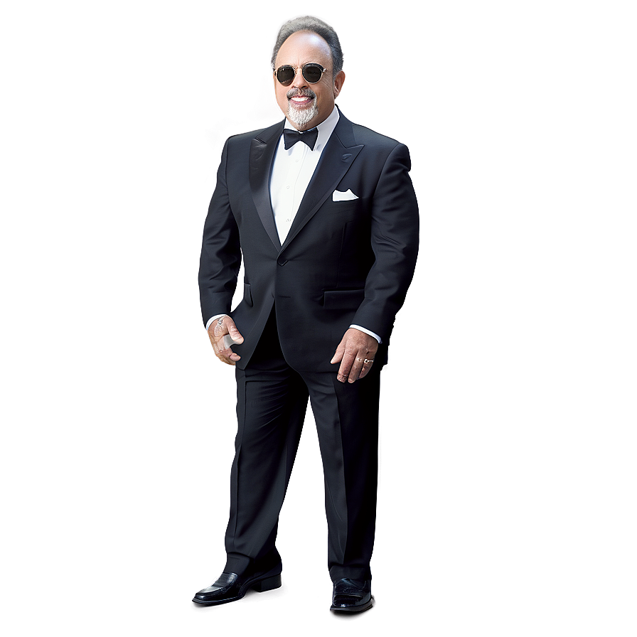 Billy Joel In Black And White Attire Png Itu86 PNG Image