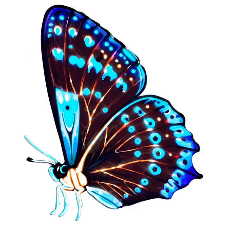 Bio-luminescent Butterfly Png 45 PNG Image