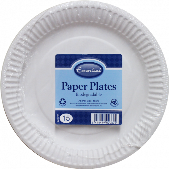 Biodegradable Essential Paper Plates Pack PNG Image