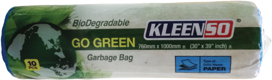 Biodegradable K L E E N S O Garbage Bag Packaging PNG Image