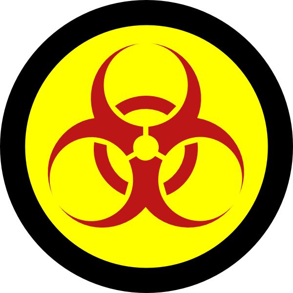 Biohazard Symbol Yellow Background PNG Image