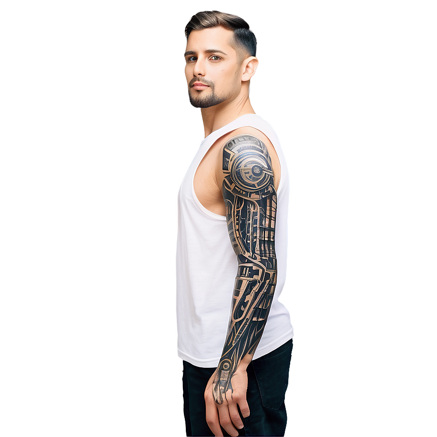 Biomechanical Sleeve Tattoo Png 54 PNG Image