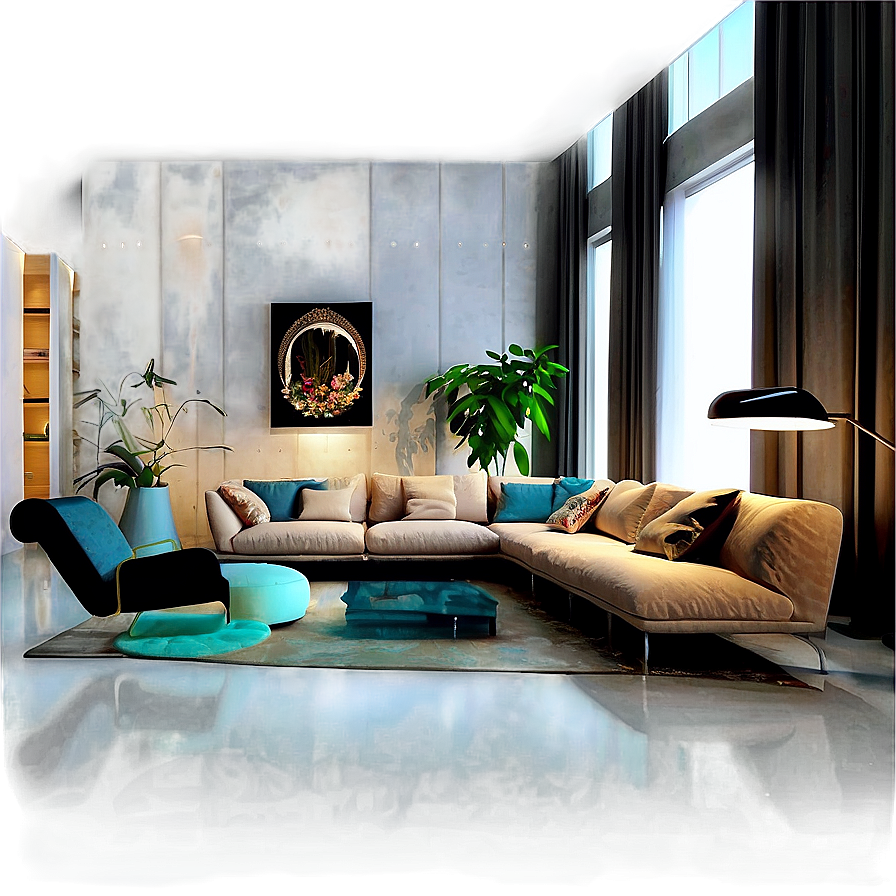 Biophilic Living Room Design Png Stw PNG Image