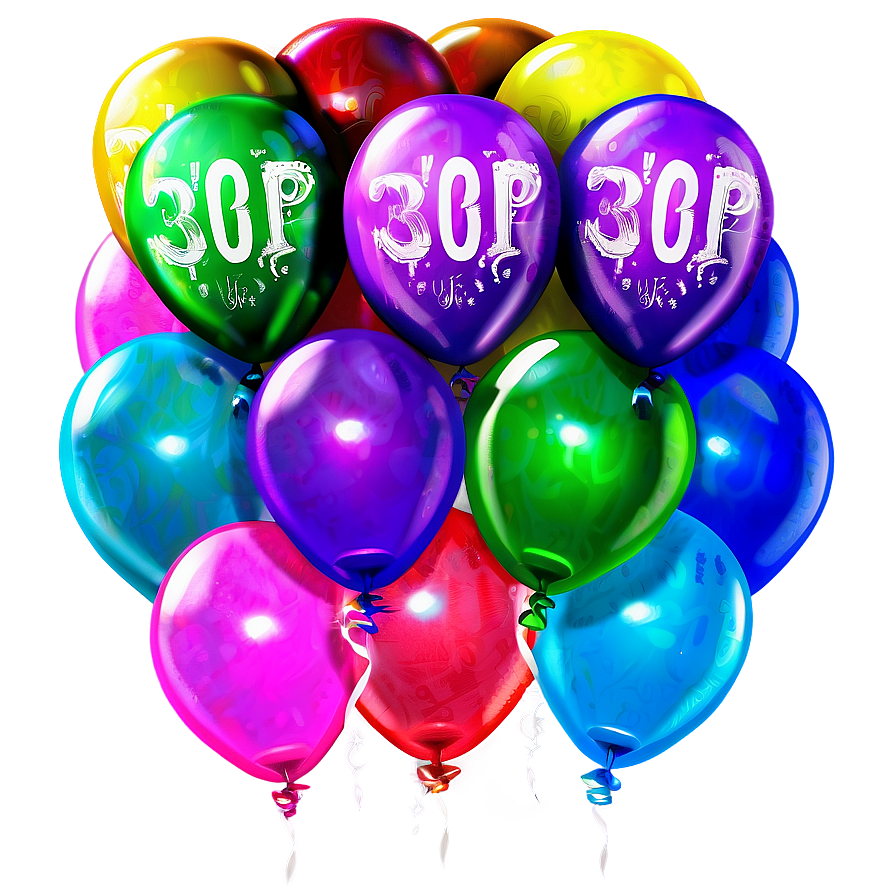 Birthday Balloon Bunch Png Yrf PNG Image