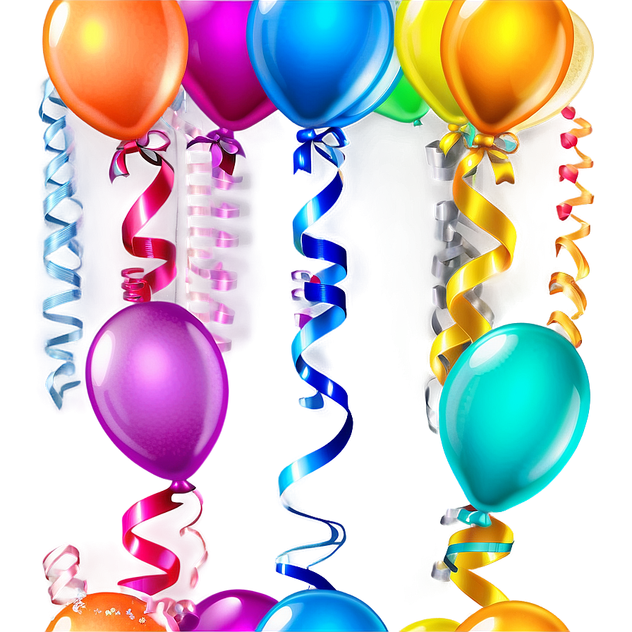 Birthday Balloon With Ribbon Png Wrj47 PNG Image