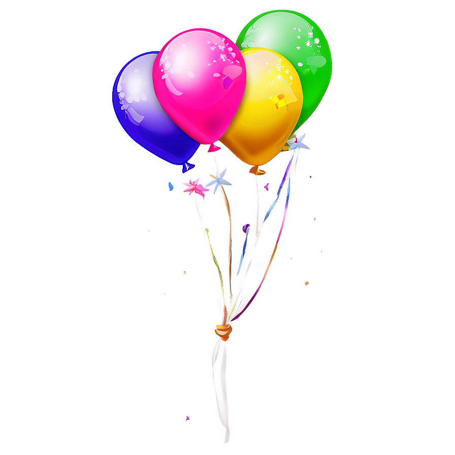 Birthday Balloon With Stars Png Tju PNG Image