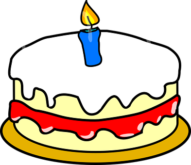 Birthday Cake Cartoon Graphic PNG Image