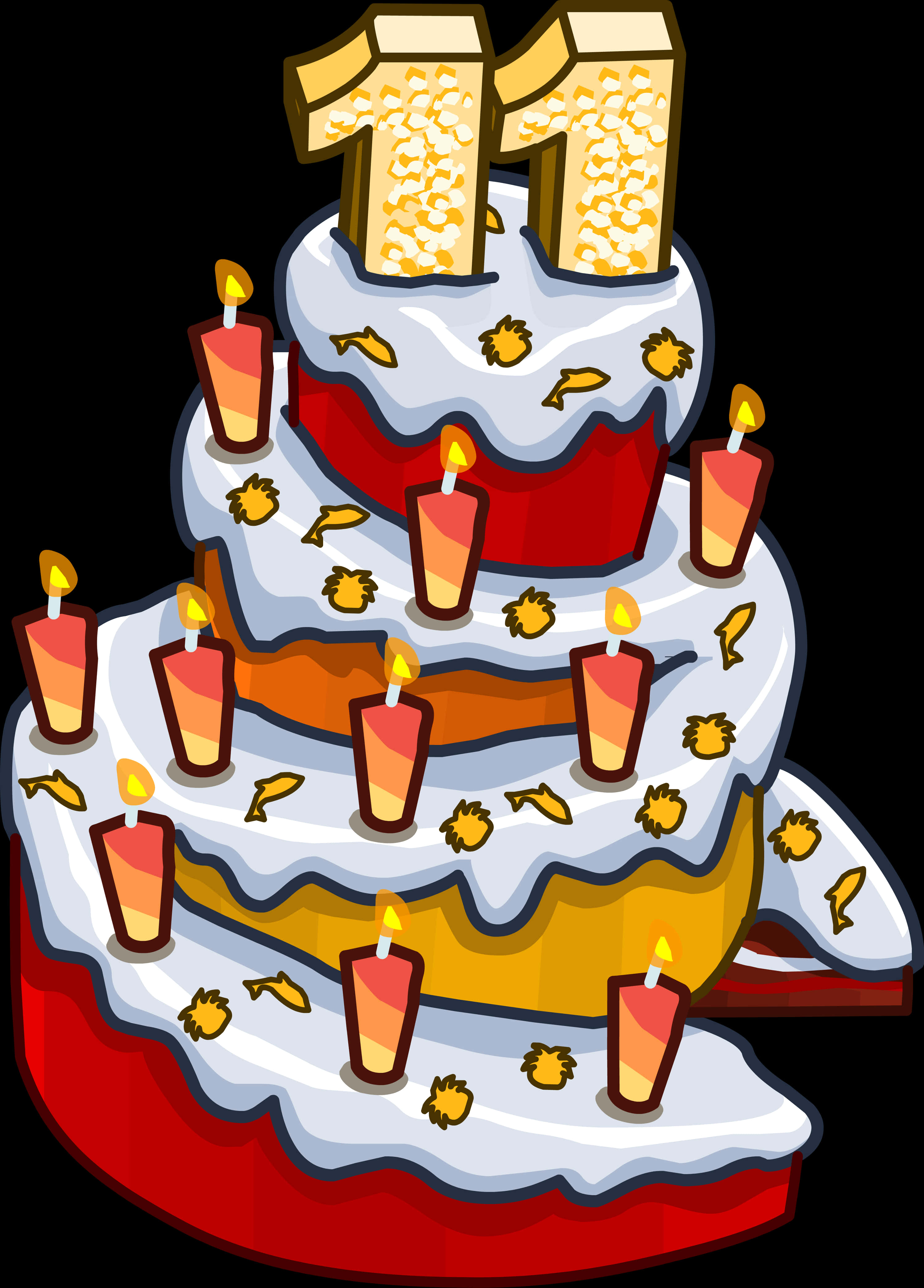 Birthday Cake Celebration11th Year PNG Image