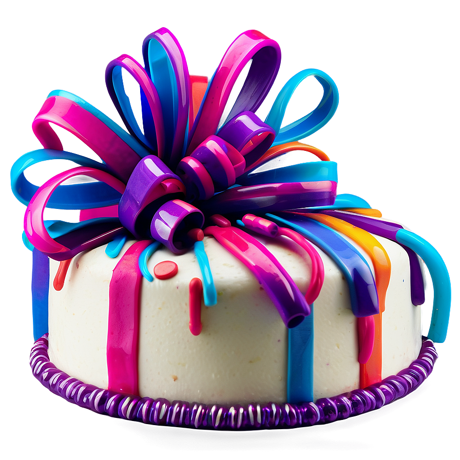 Birthday Cake With Bow Png Odp53 PNG Image