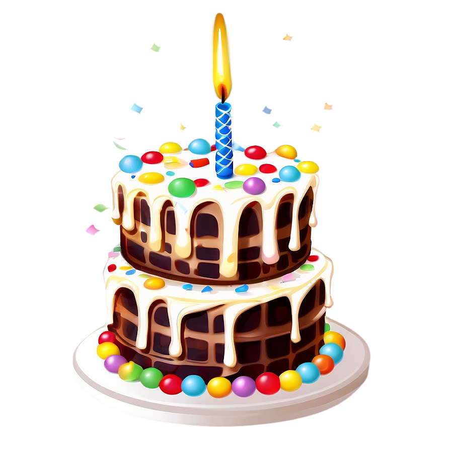 Birthday Cake With Confetti Png Sbr27 PNG Image