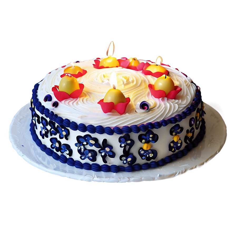 Birthday Cake With Flowers Png Tel PNG Image