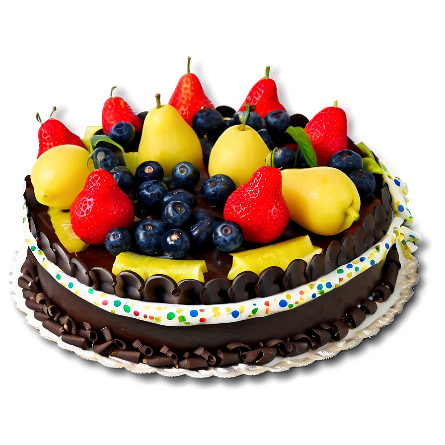 Birthday Cake With Fruits Png Sda PNG Image