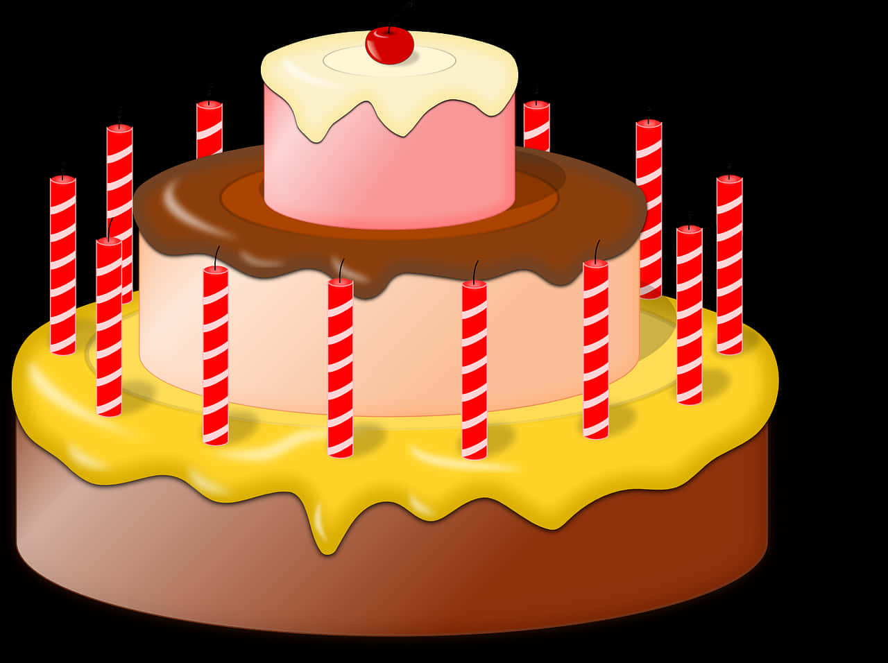 Birthday Cakewith Candles PNG Image