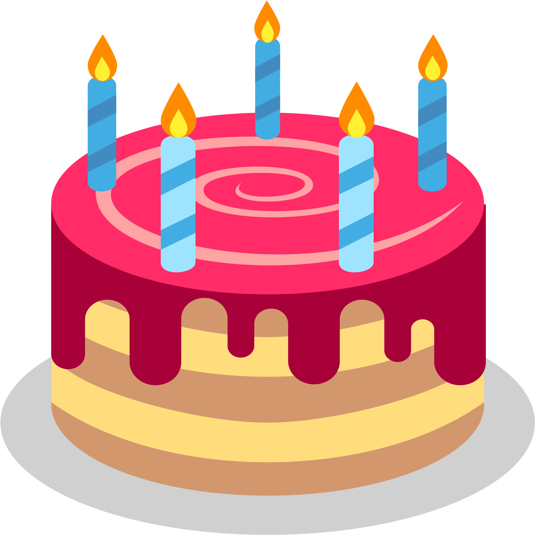 Birthday Cakewith Candles Vector PNG Image