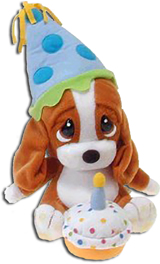 Birthday Celebration Plush Dog Toy PNG Image