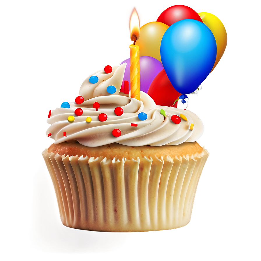 Birthday Cupcake Emoji Png Bwf PNG Image