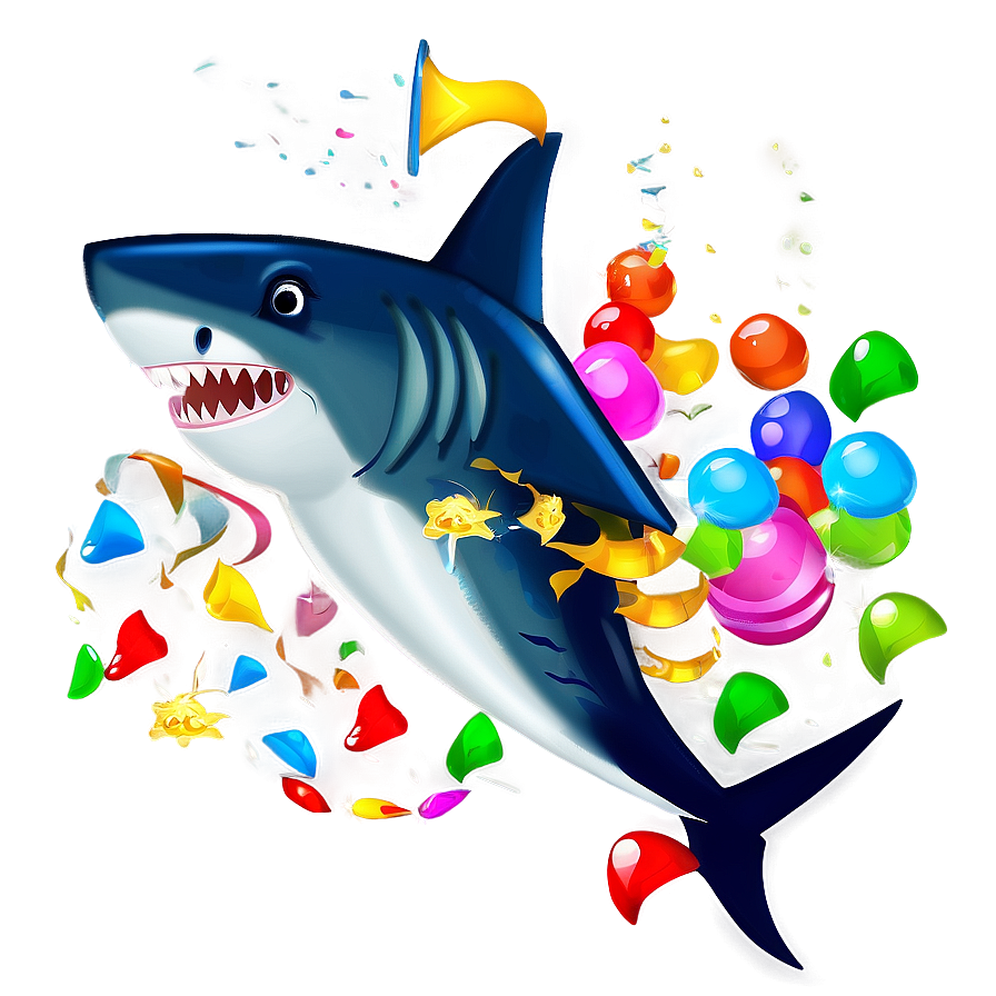 Birthday Shark Festivity Png Ybx PNG Image