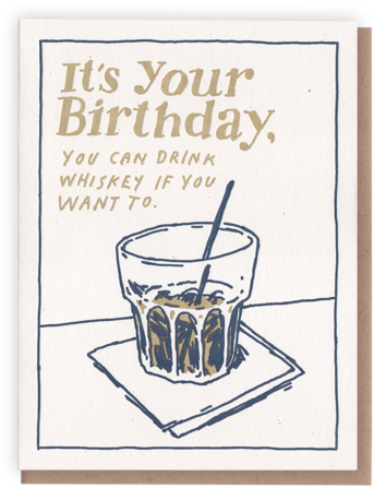 Birthday Whiskey Permission Greeting Card PNG Image