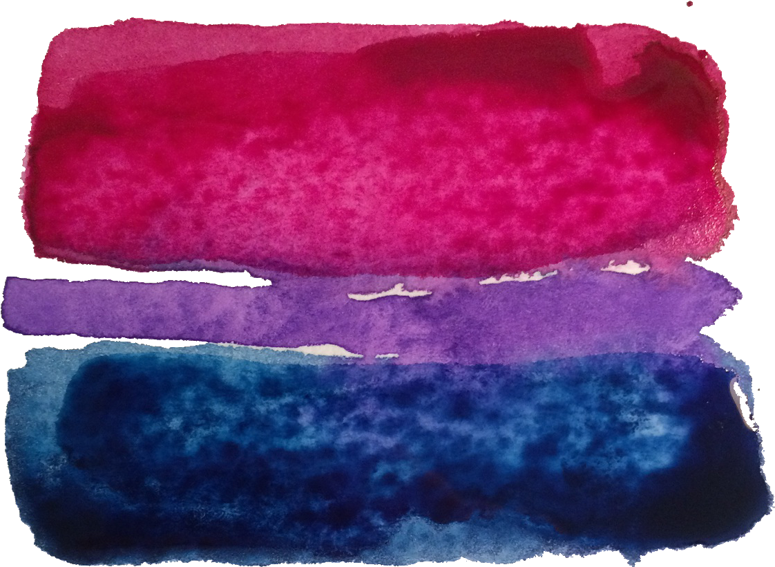 Bisexual Pride Flag Watercolor PNG Image