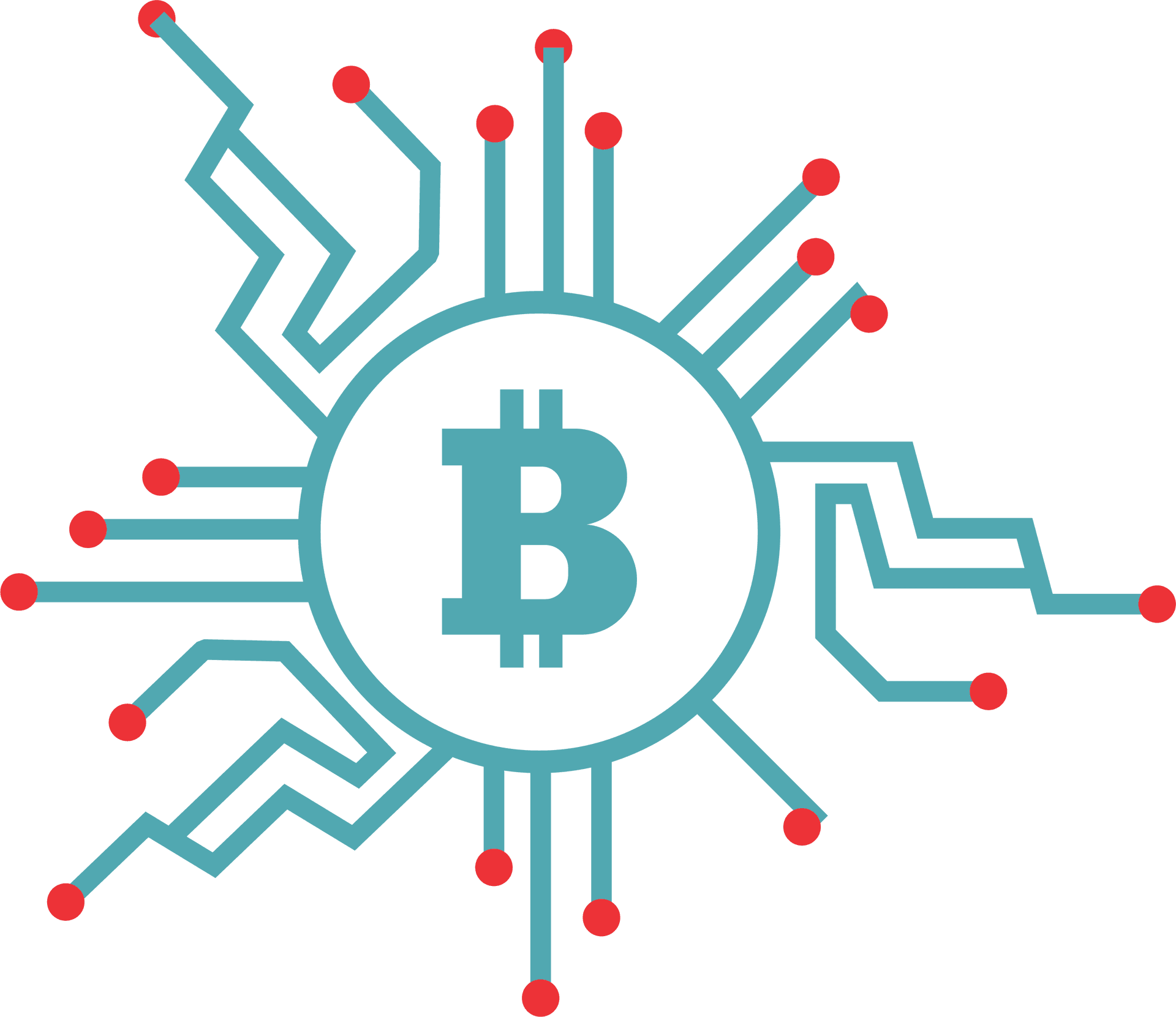 Bitcoin Circuit Board Graphic PNG Image