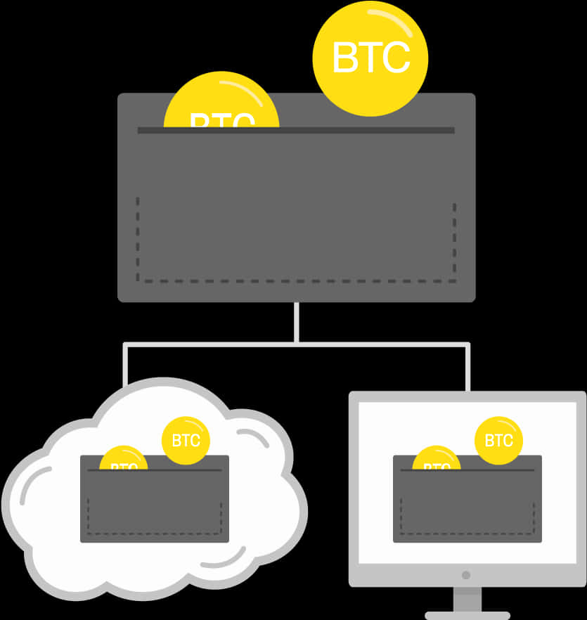 Bitcoin Digital Wallet Concept PNG Image