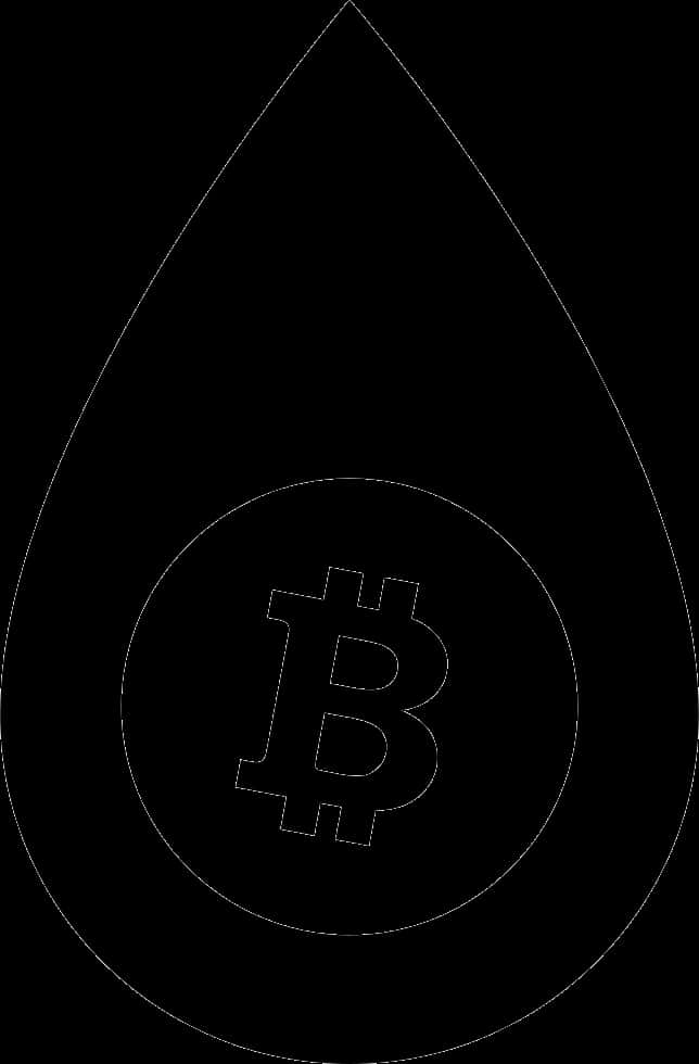 Bitcoin Drop Outline PNG Image