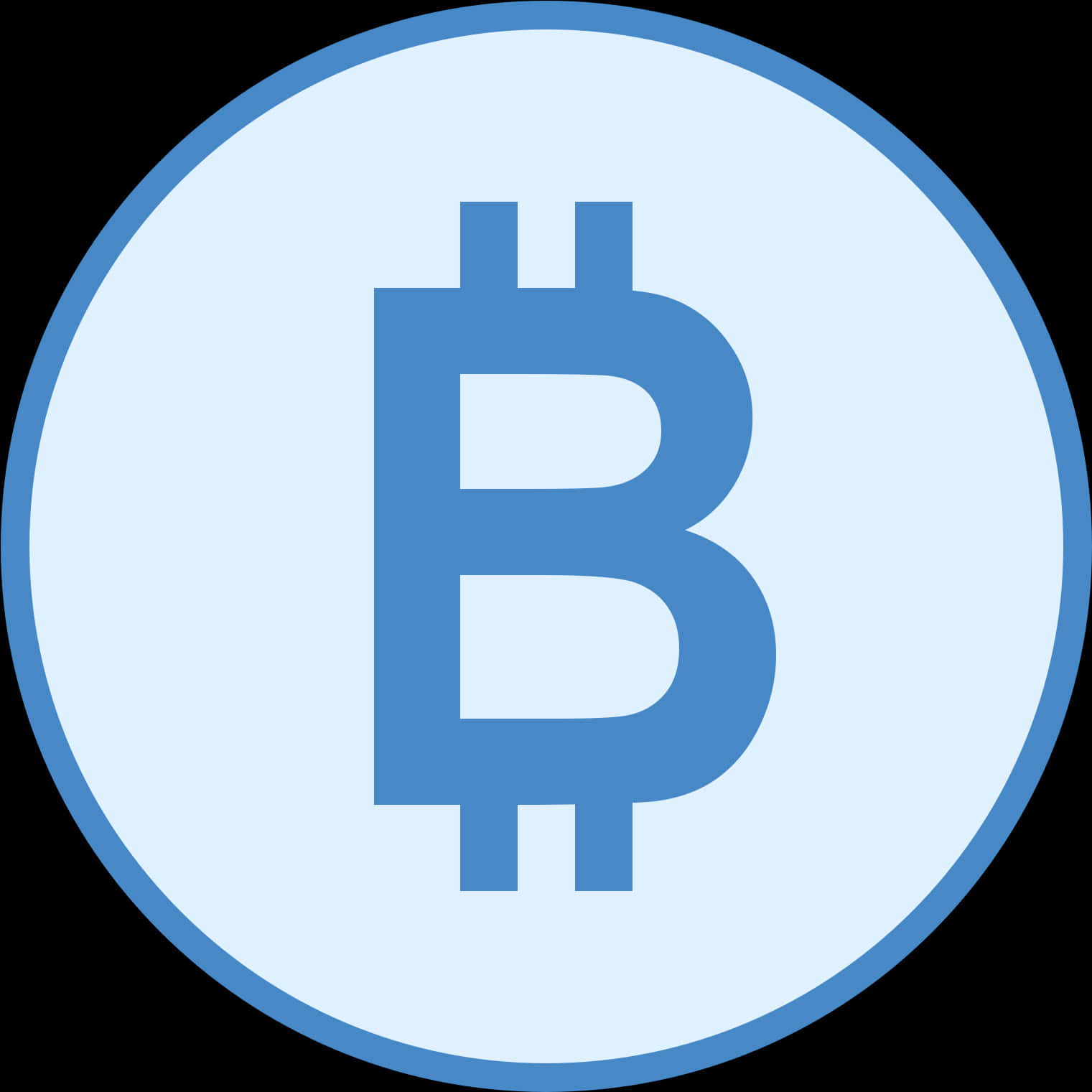 Bitcoin Logo Blue Circle PNG Image