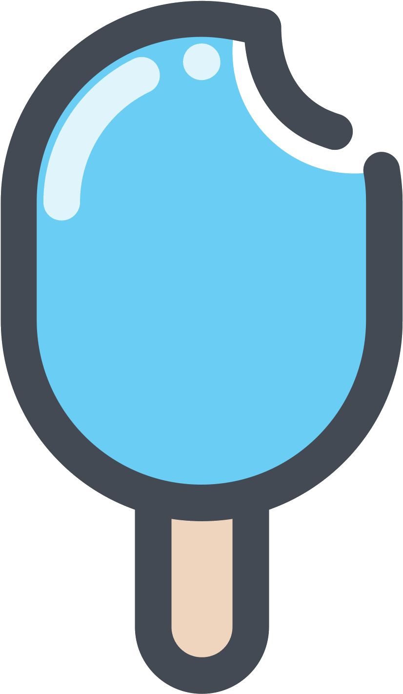 Bitten Blue Popsicle PNG Image