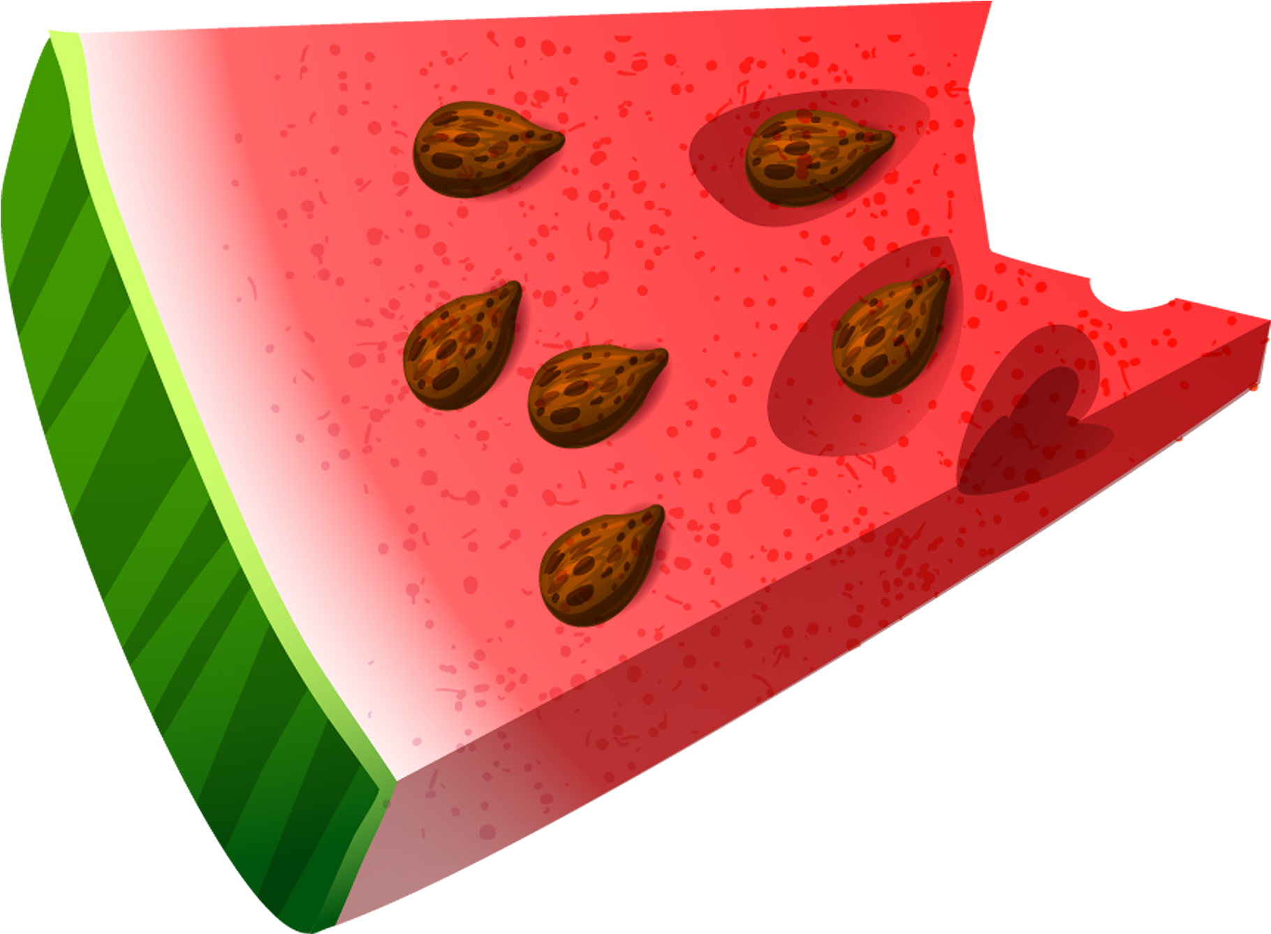 Bitten Watermelon Slice Illustration PNG Image