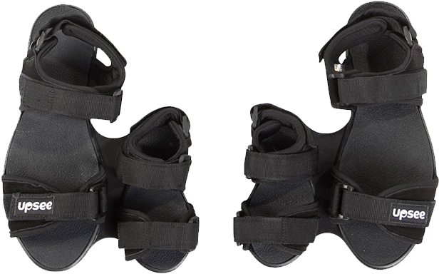 Black Adjustable Strap Sandals PNG Image