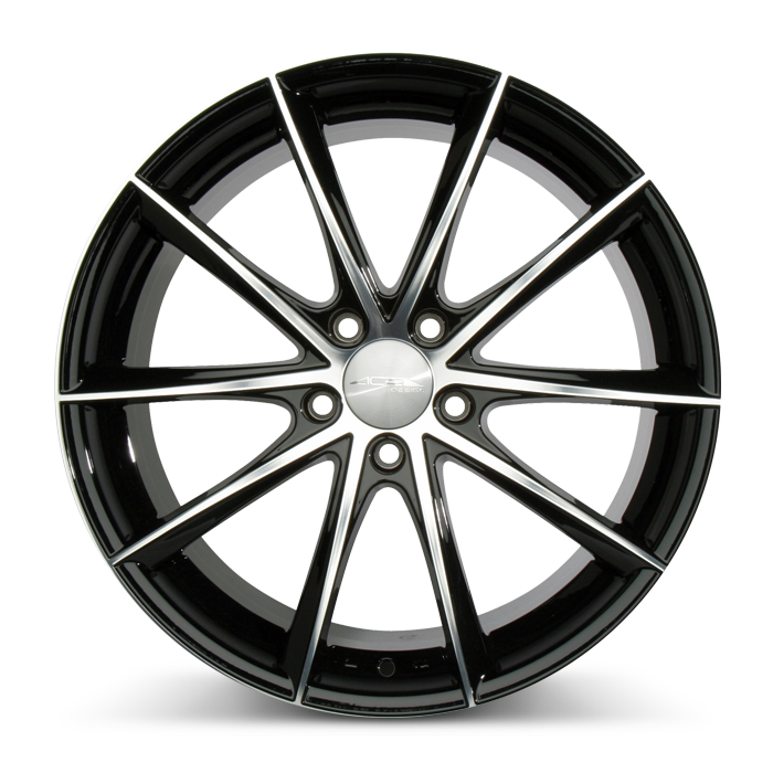 Black Alloy Car Wheel PNG Image