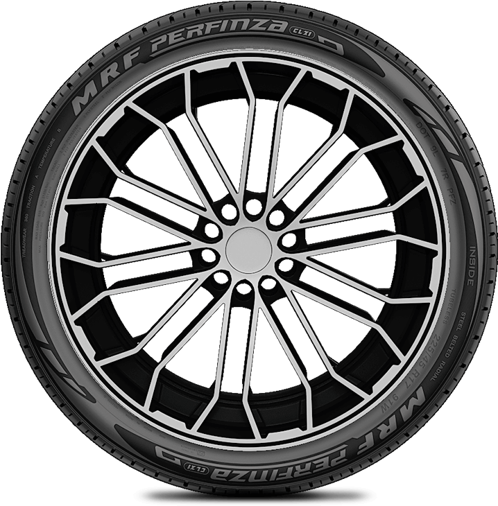 Black Alloy Wheelwith Tyre PNG Image