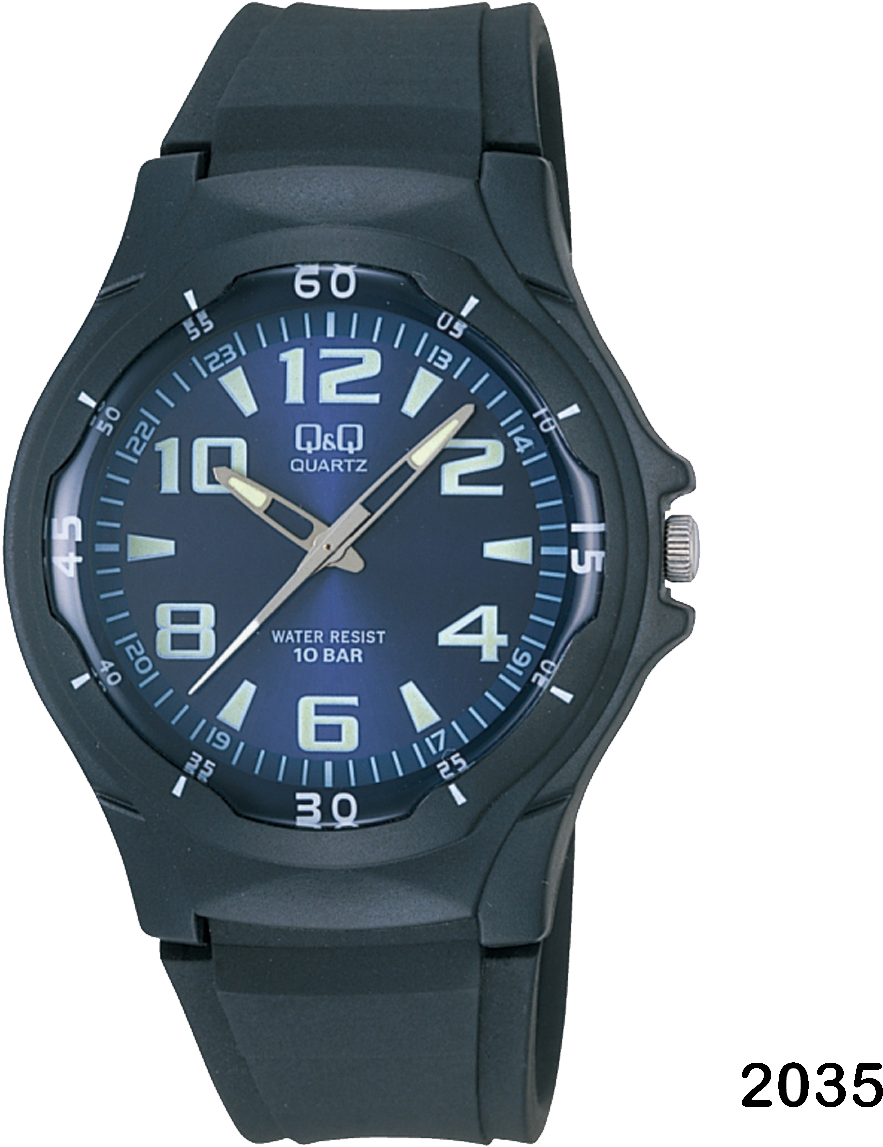 Black Analog Wristwatch10 Bar Water Resist PNG Image