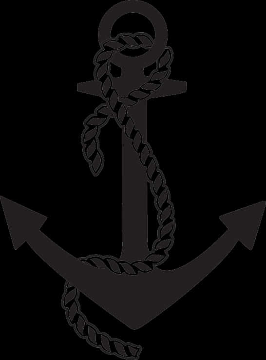 Black Anchor Graphic PNG Image