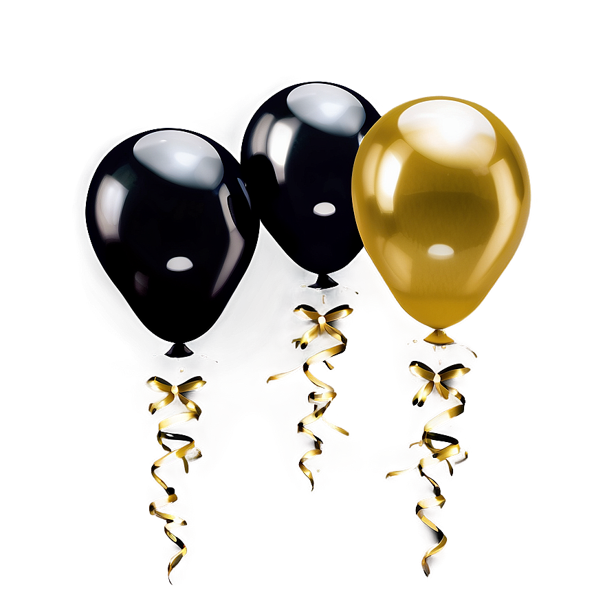 Black And Gold Balloons Border Png 88 PNG Image