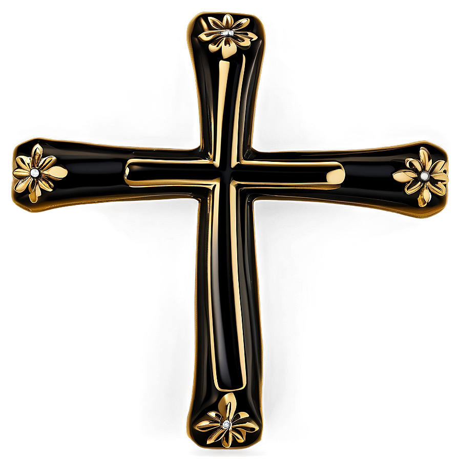 Black And Gold Cross Png Fty PNG Image