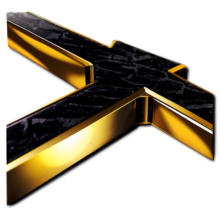 Black And Gold Cross Png Hvb82 PNG Image