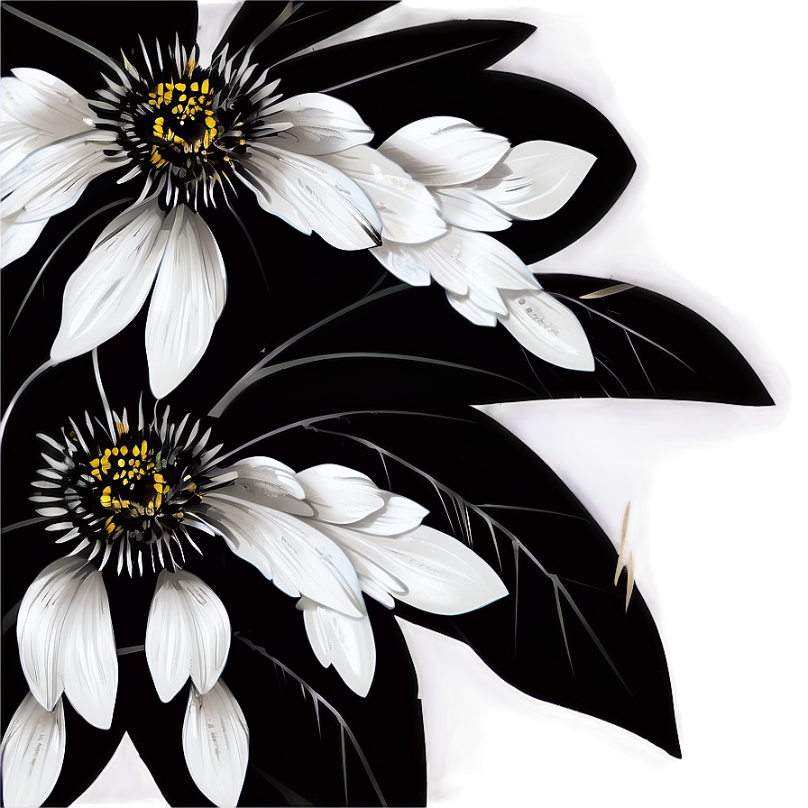 Black And White Floral Bouquet Png 44 PNG Image