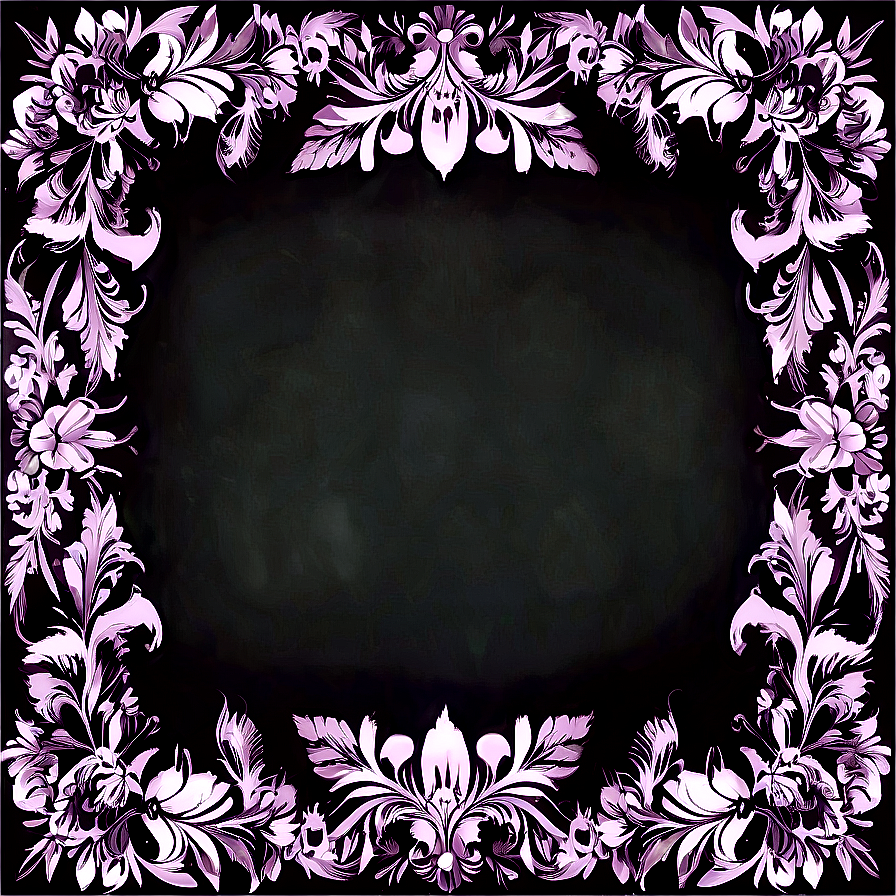 Black And White Floral Frames Png 06282024 PNG Image