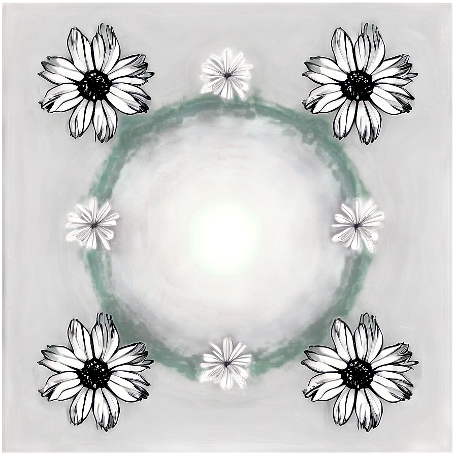 Black And White Flower Pattern Png 05252024 PNG Image