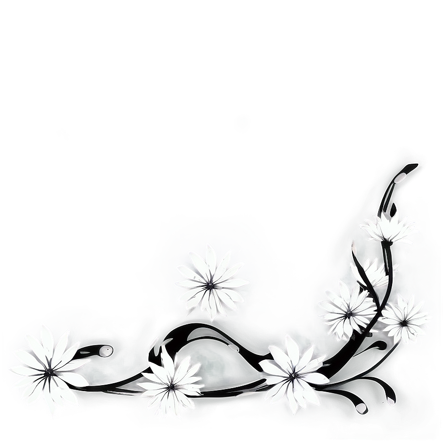 Black And White Flower Pattern Png 05252024 PNG Image