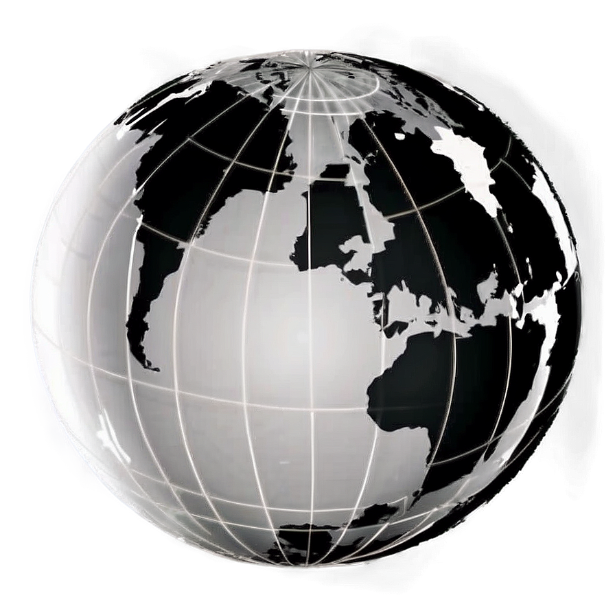 Black And White Globe Clipart Png 59 PNG Image